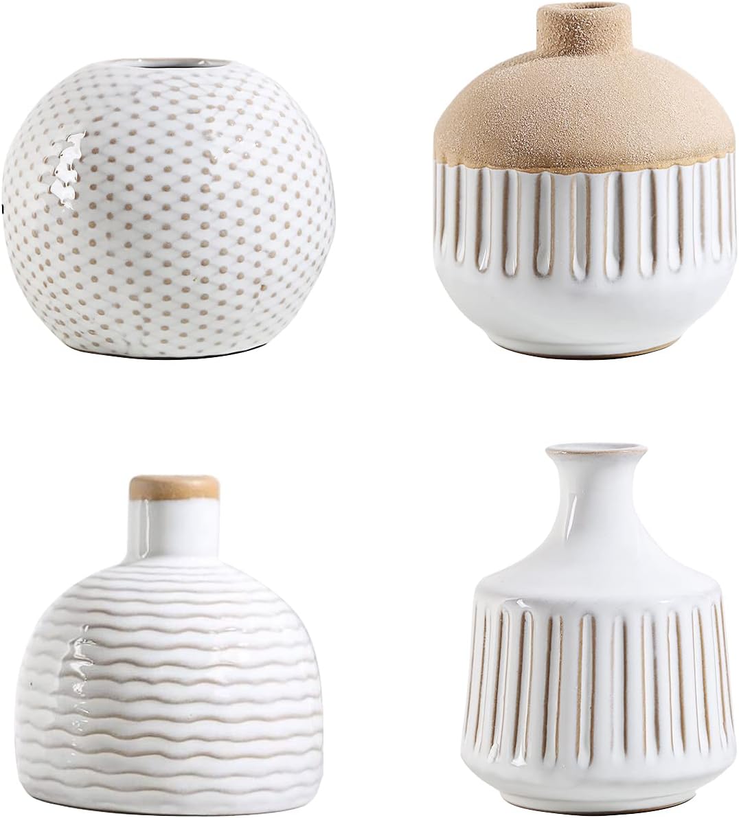 Lizofer Boho Minimalist Ceramic Vase Set of 4