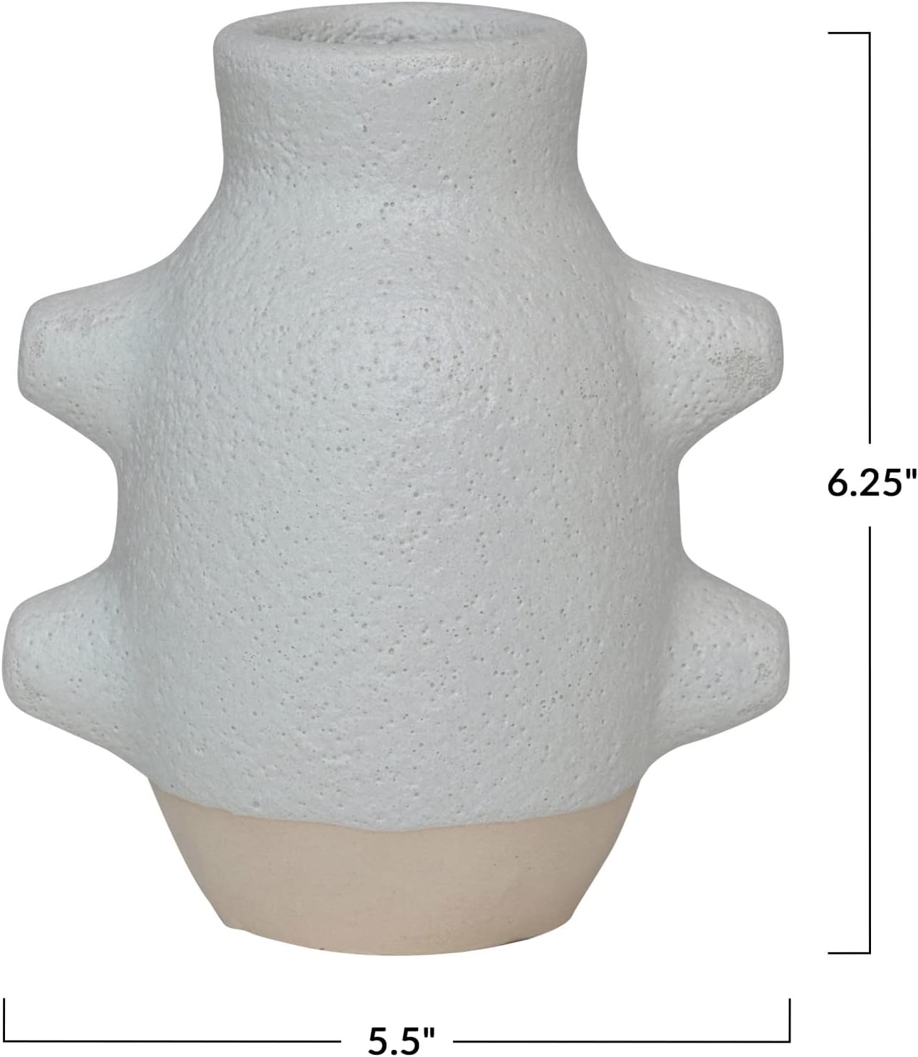 Creative Co-Op Abstract Stoneware Vase White Volcano Finish