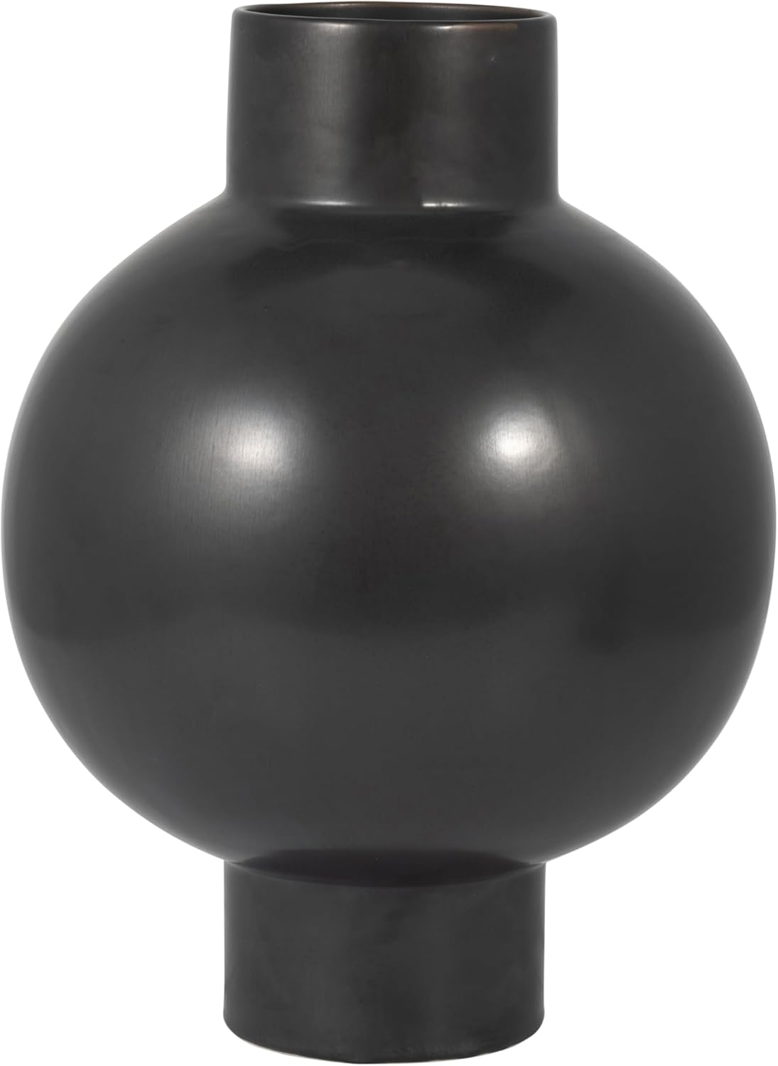 Sagebrook Home Modern Round Ceramic Vase 15 Black