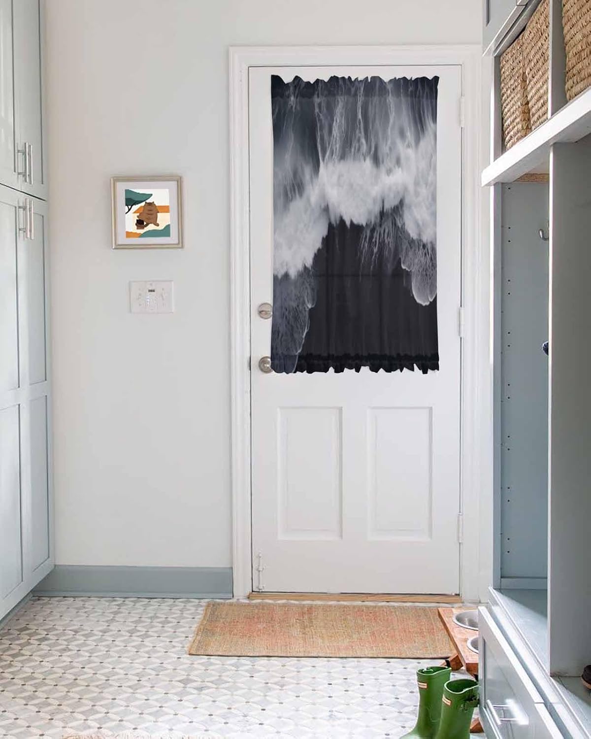 Summer Beach French Door Sheer Curtains 54W x 40L