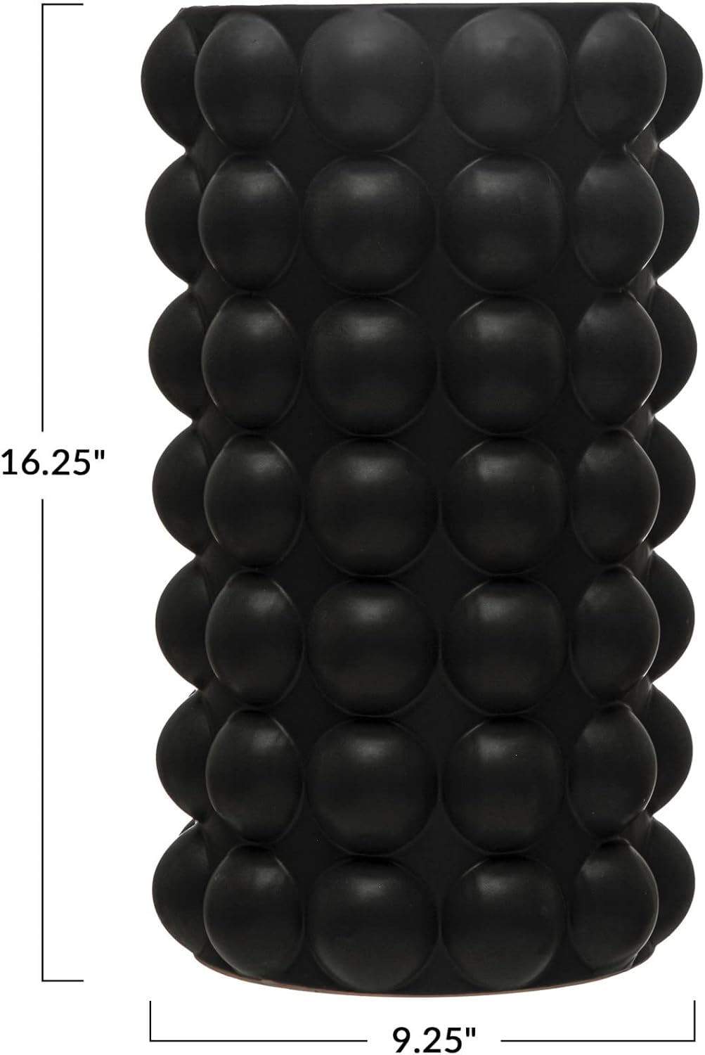 Creative Co Op Modern Stoneware Raised Dot Vase Black