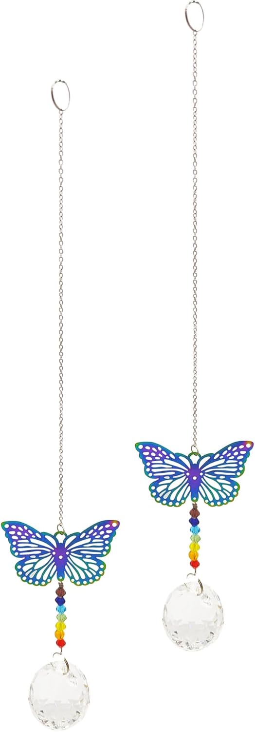 Bosmere W601 Hanging Butterfly Suncatcher Crystal Set of 2