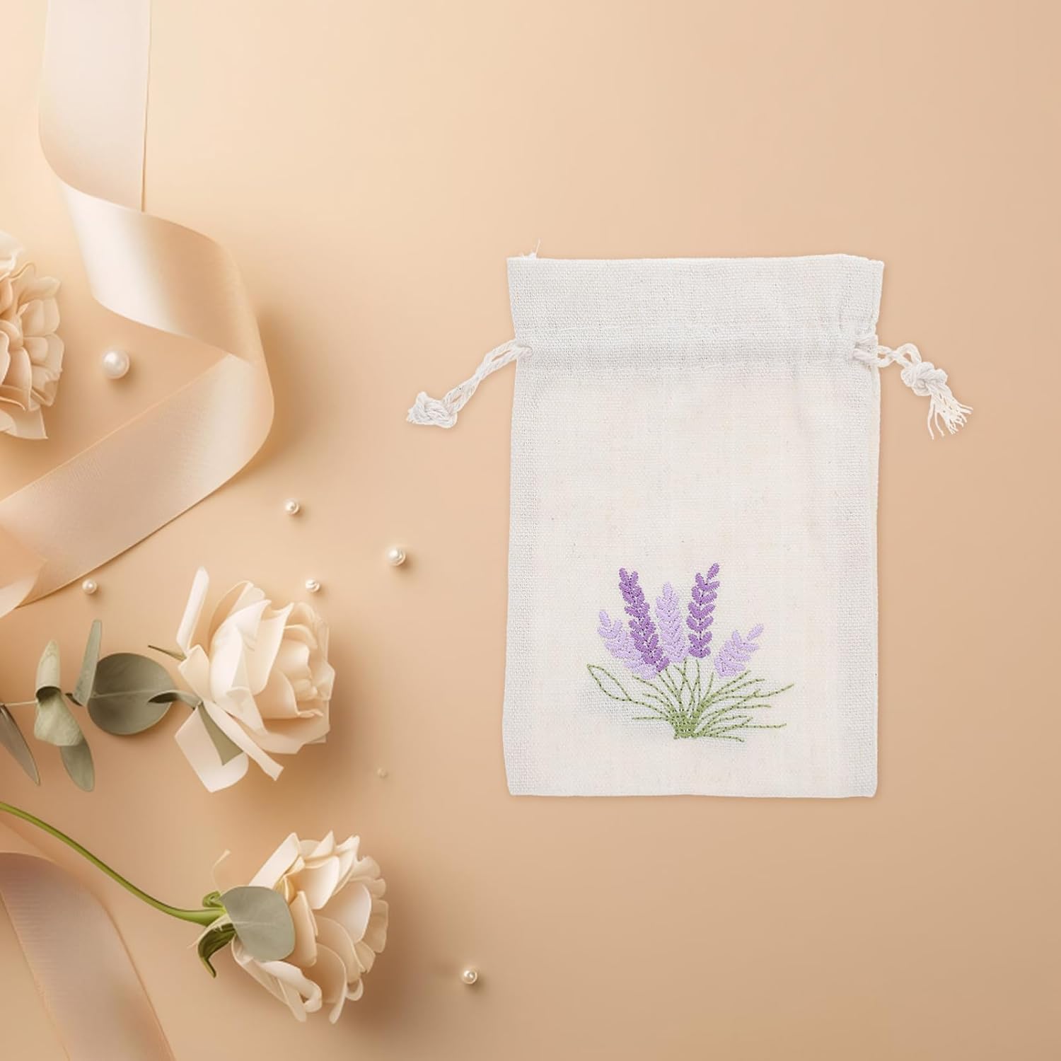 10pcs Lavender Cotton Drawstring Aromatherapy Bags