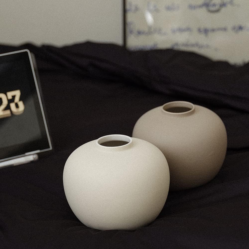 Full Moon Vase for Flowers and Hydroponics 65 x 72 Matte Crme