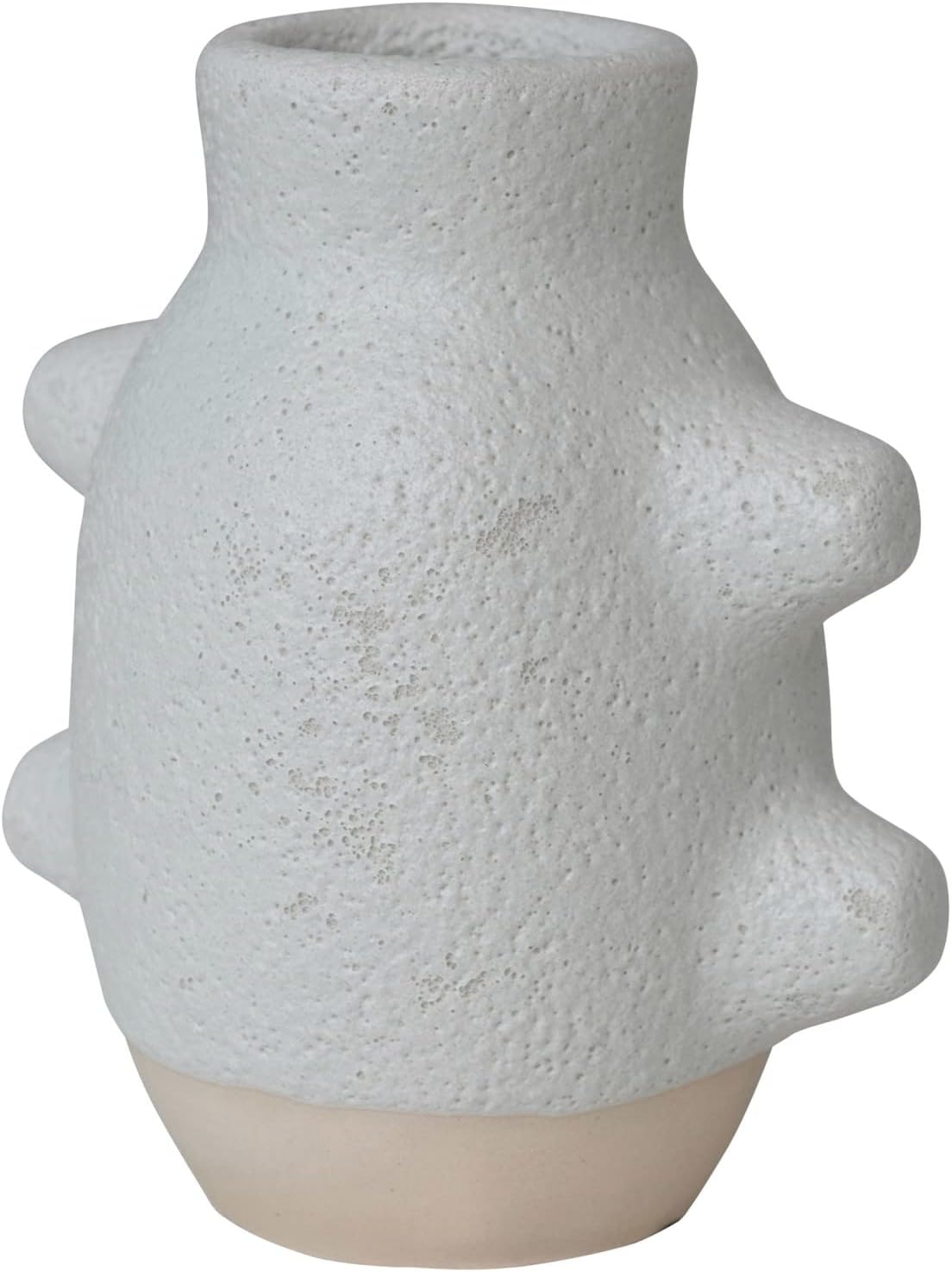 Creative Co-Op Abstract Stoneware Vase White Volcano Finish