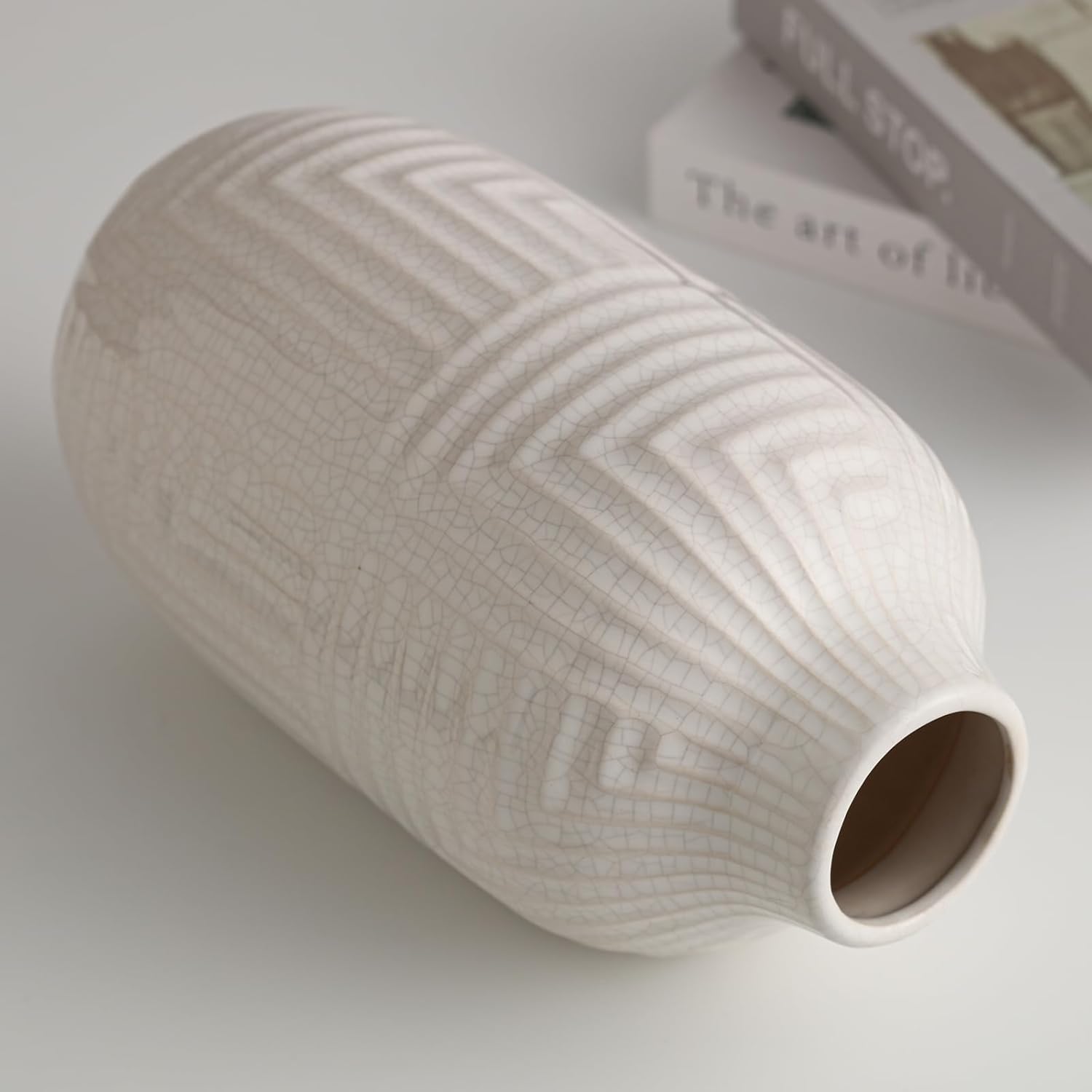 HJN White Ceramic Vase - Modern 106 H