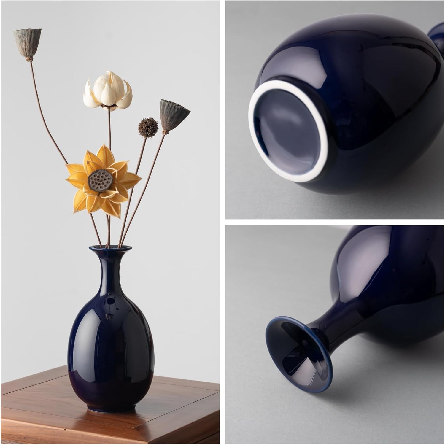 Altar Blue Ceramic Vase 866 Inch Handmade Decor