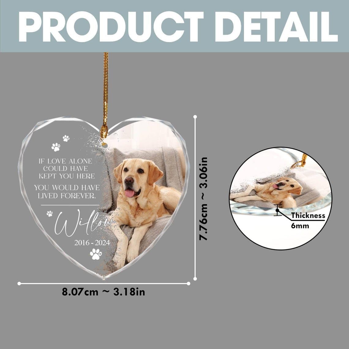 Custom Personalized Dog Memorial Ornament Forever Loved Pet Loss Keepsake