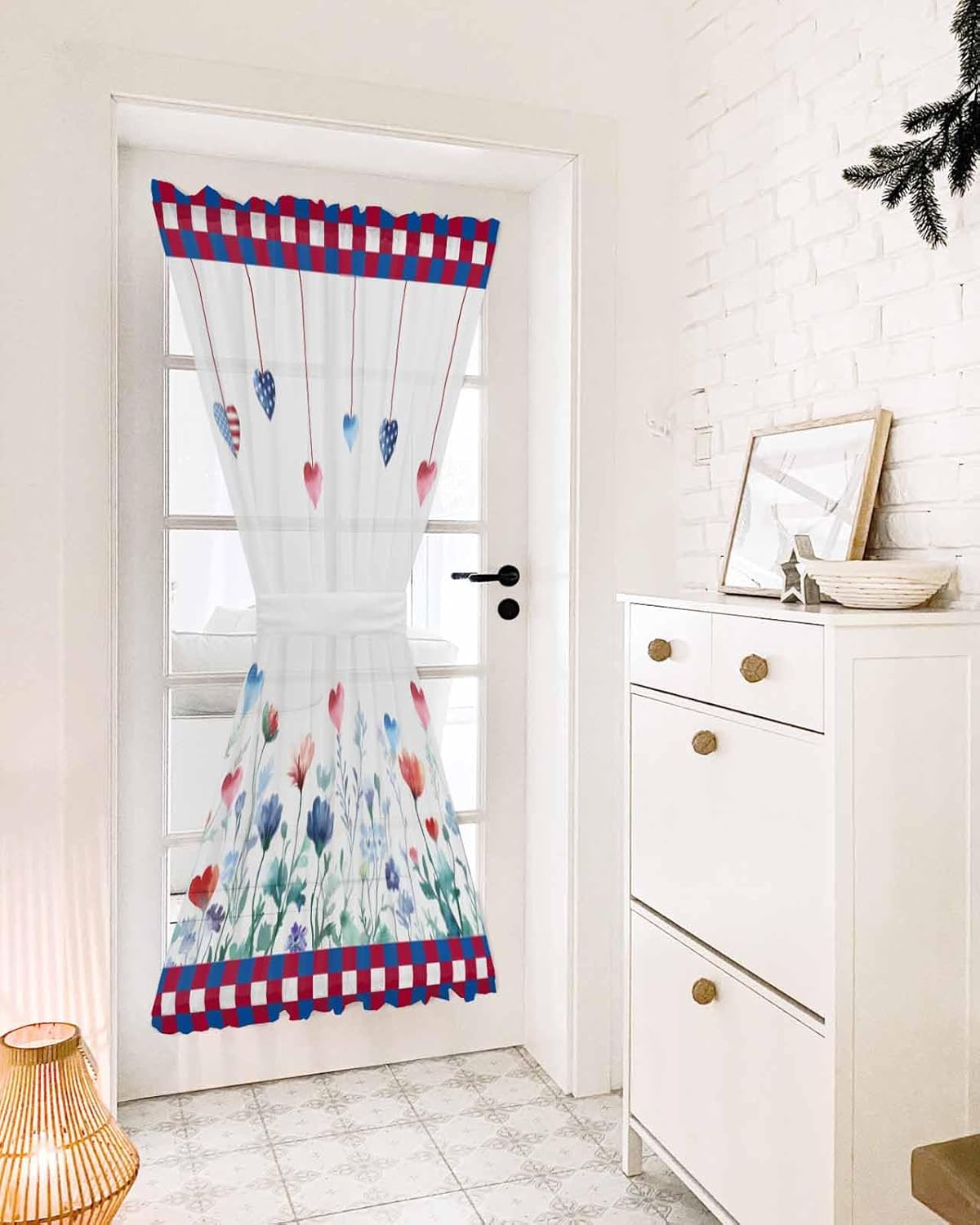 PANJINEXT Door Curtains 54x72 Wildflower Plaid Panel