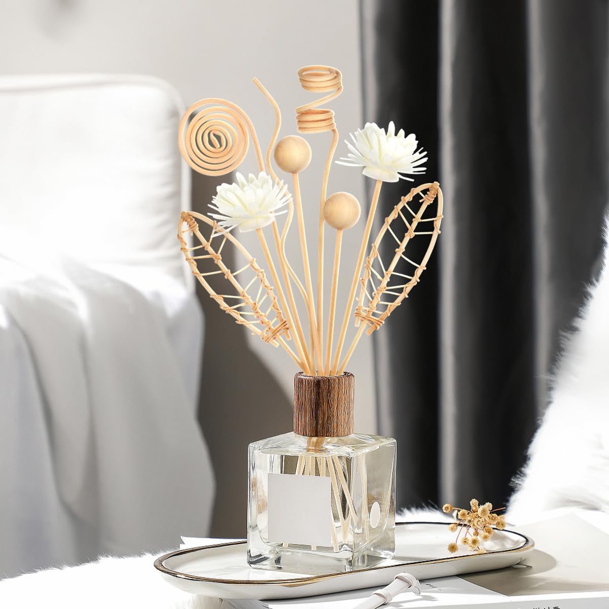 WUTAOBON 12Pcs 10 Inch Natural Rattan Reed Diffuser Set