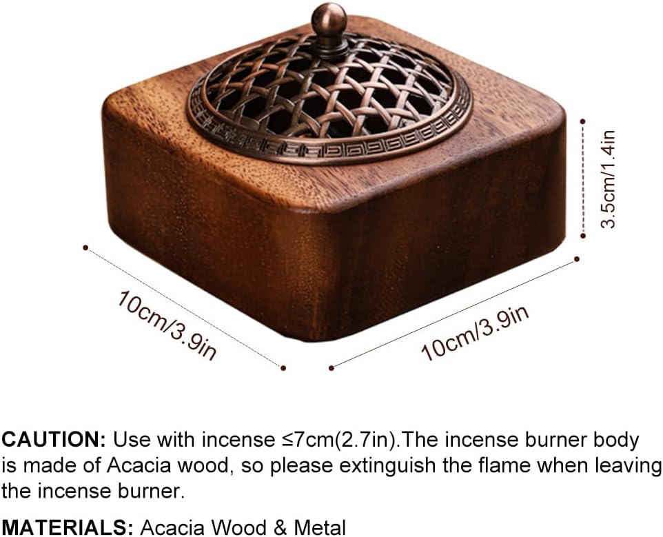 MIGAKU HOME Square Incense Burner Holder 4 Inch