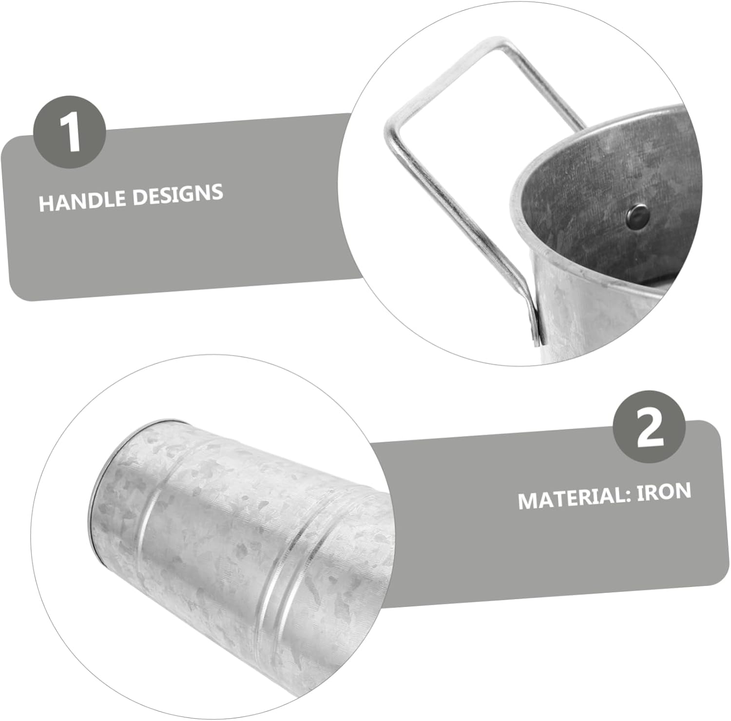 Vintage Iron Flower Bucket Vase for Dried Flowers