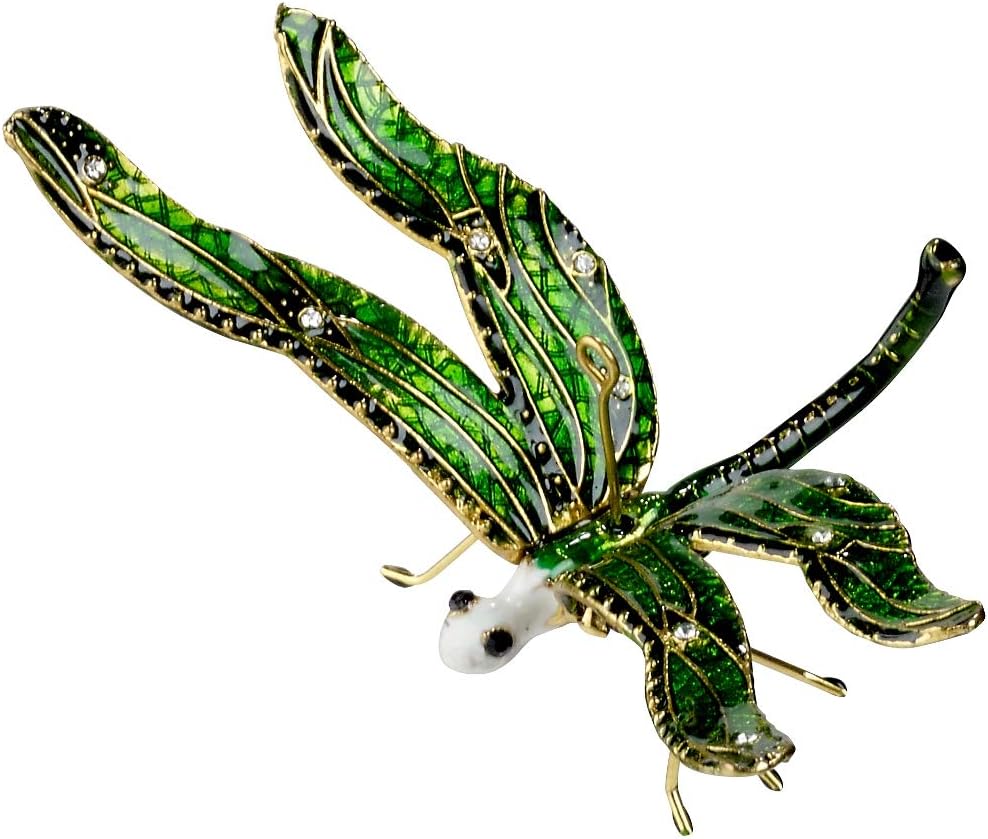 Handmade Enamel Bejeweled Dragonfly Hanging Ornament