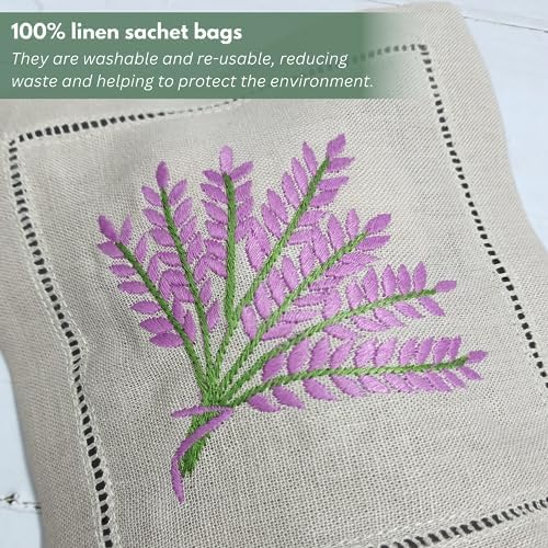 HCRAFT Hand Embroidered Lavender Sachet Bags Set of 3