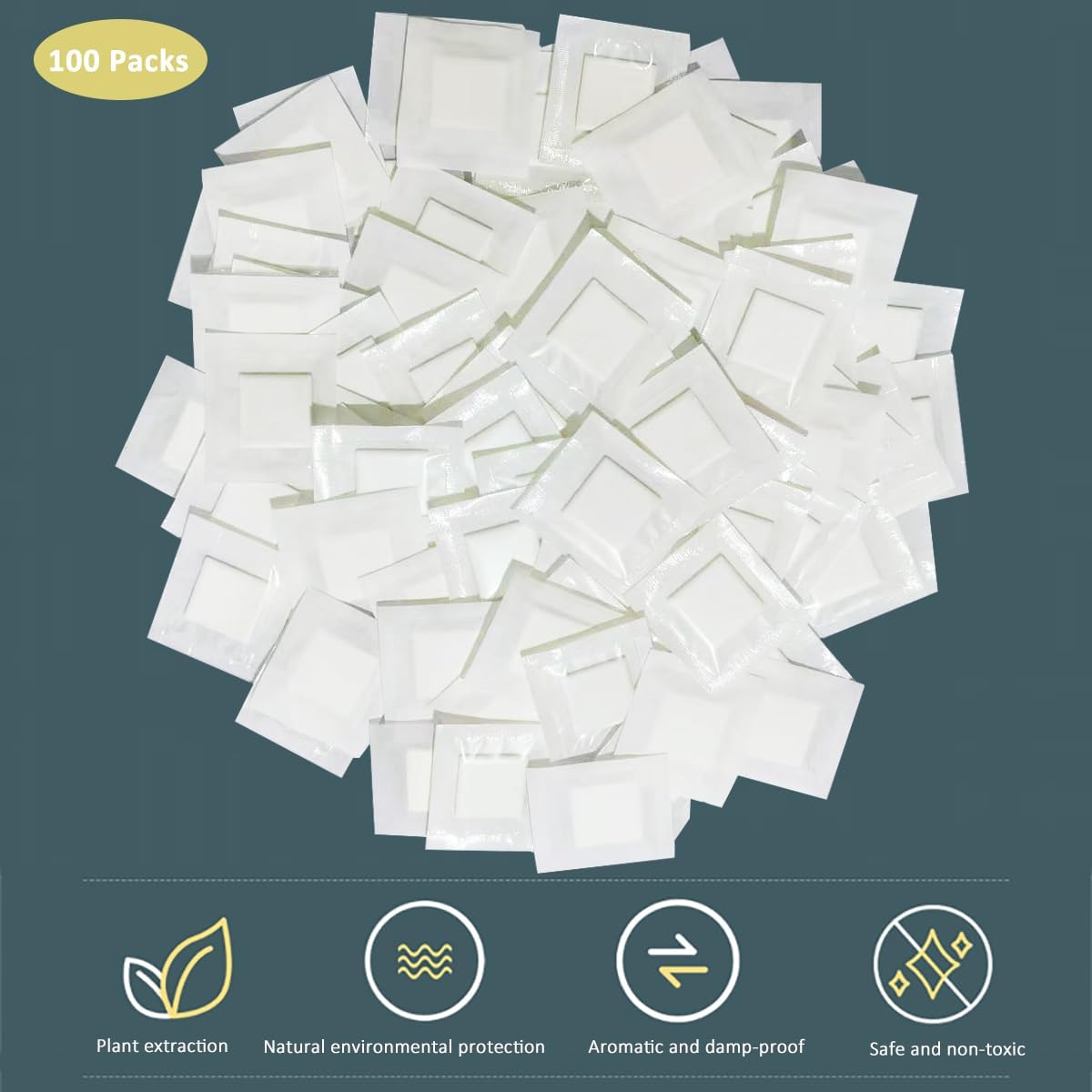 100 Pack Lavender Scented Sachets for Odor Control