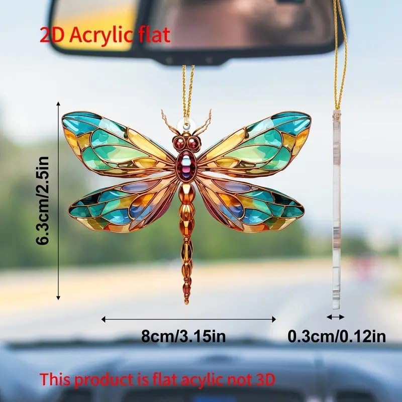 2 Pack Dragonfly Acrylic Suncatchers - Blue Green Holiday Decor