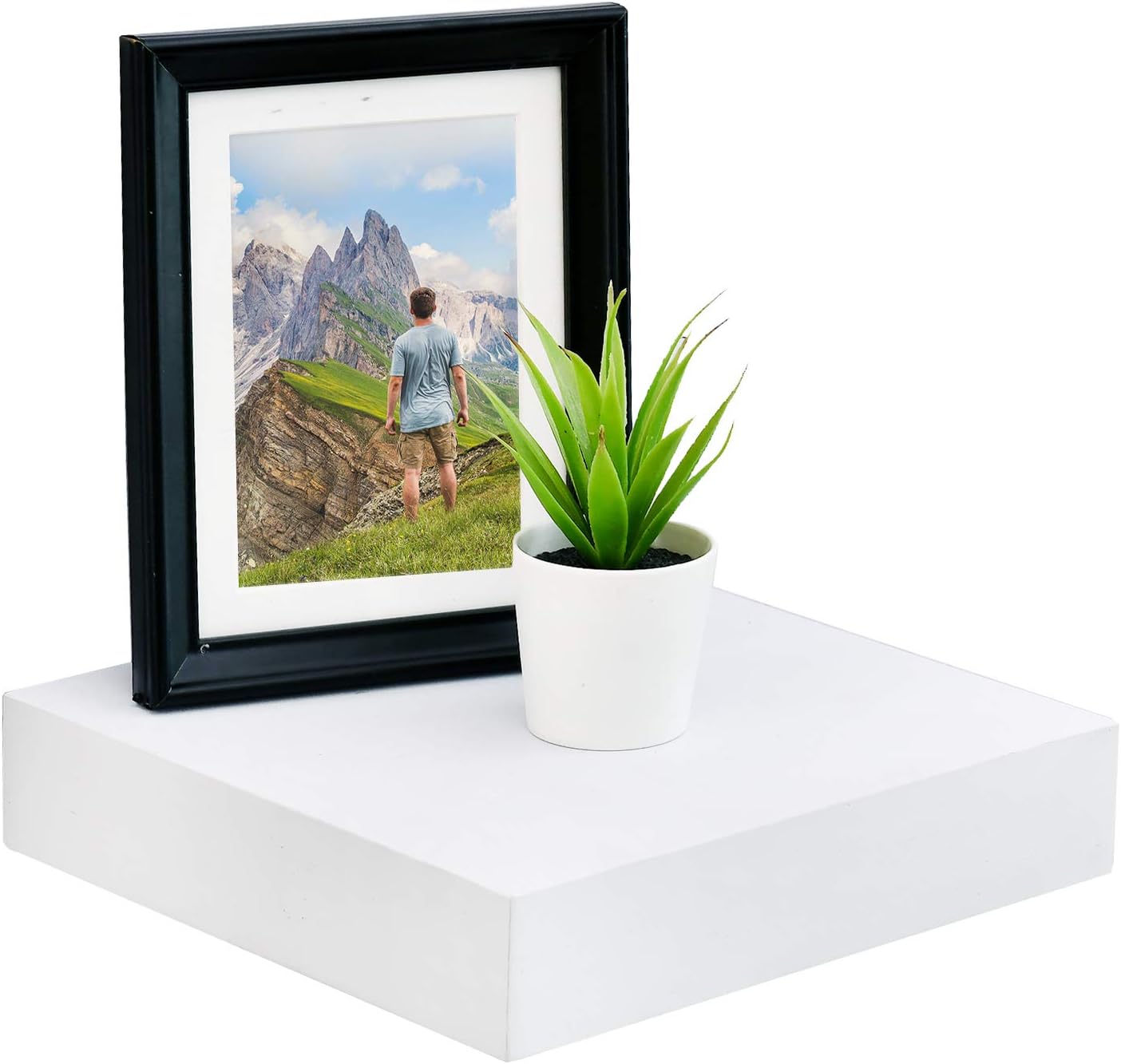 WELLAND 9 14 Inch White Floating Shelves for Wall