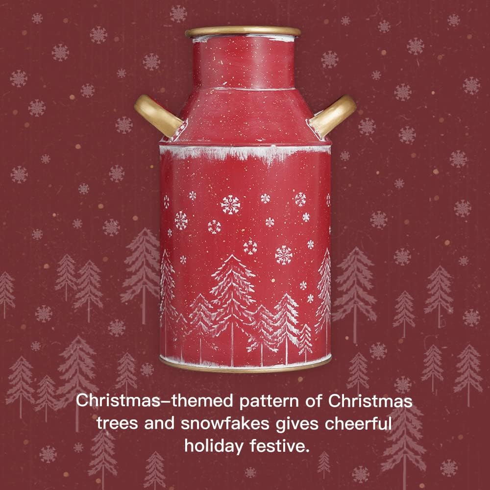 Putuo Decor Metal Flower Vase 10 Inch Rustic Shabby Chic Galvanized Milk Can