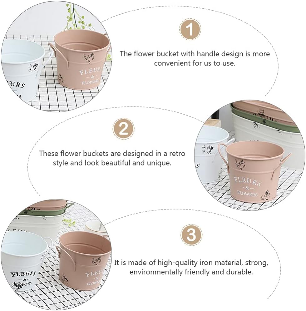 Cabilock Vintage Galvanized Metal Vase Decor