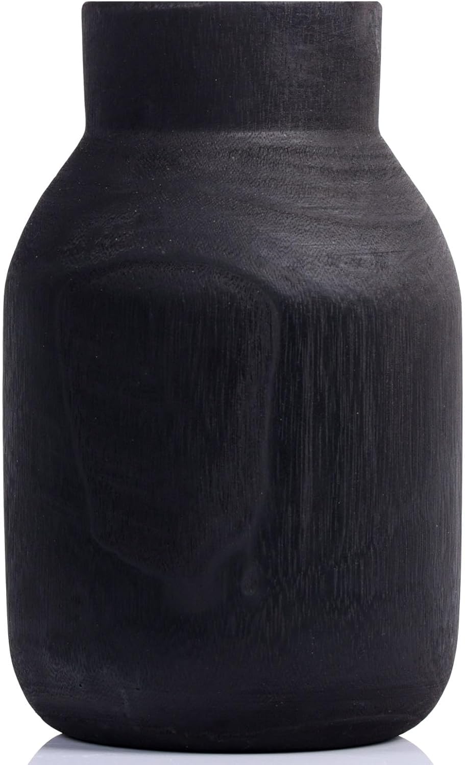 Black Rustic Large Wooden Vase for Home Decor