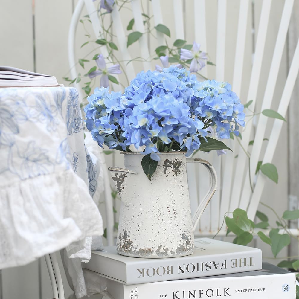 Vintage Metal Milk Jug Vase Shabby Chic Decor