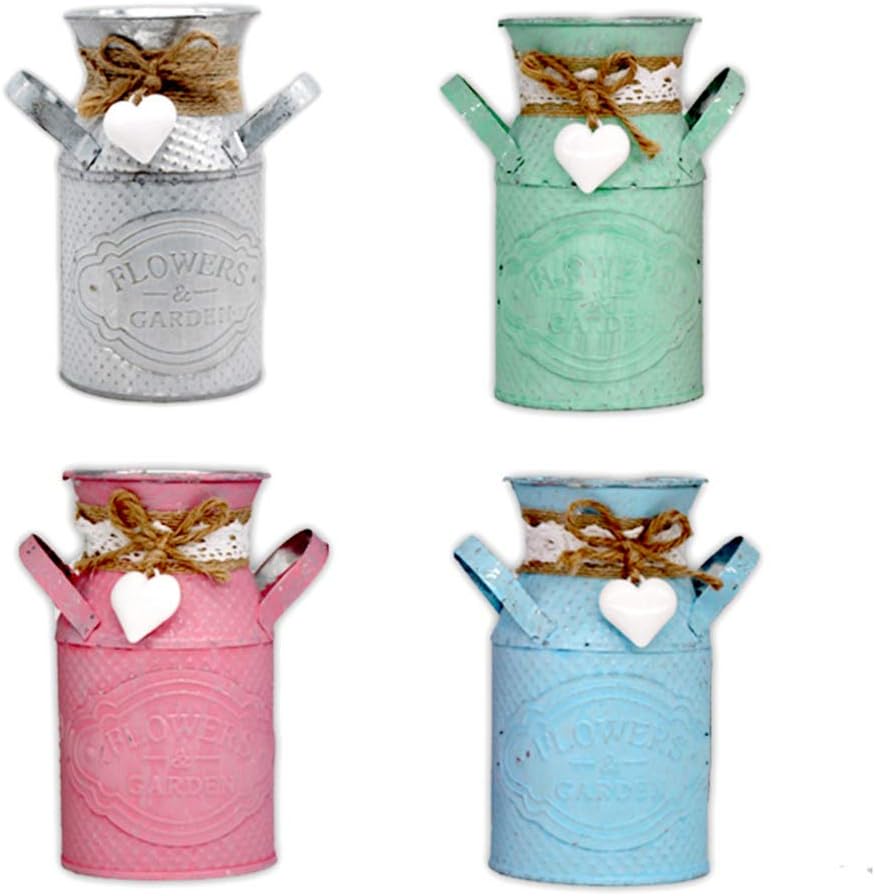 Wakauto Vintage Pink Metal Cube Vase Plant Holder