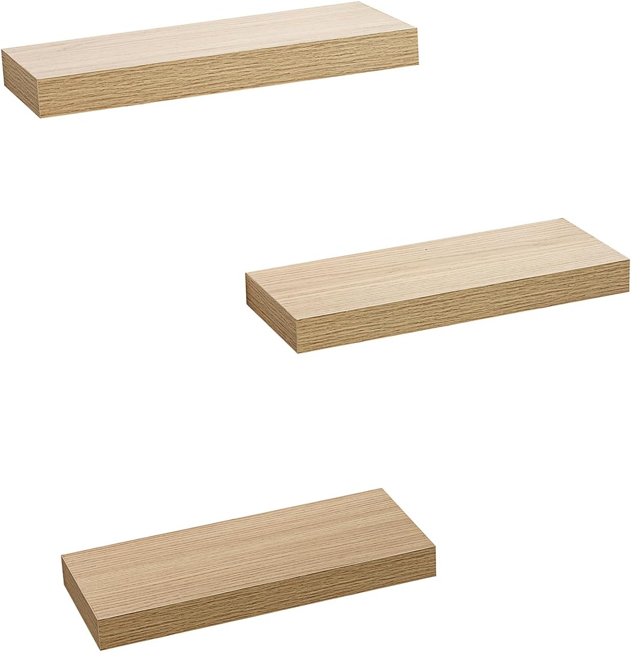 AHDECOR Floating Shelves Set of 3 Rustic Wooden Ledge Decor