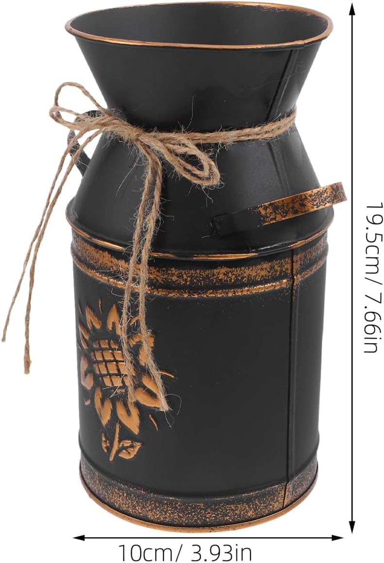 Didiseaon Shabby Chic Vintage Metal Pitcher Vase for Farmhouse Decor