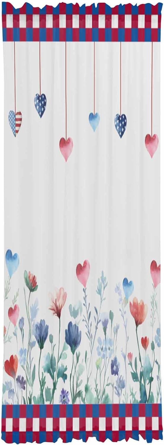 PANJINEXT Door Curtains 54x72 Wildflower Plaid Panel