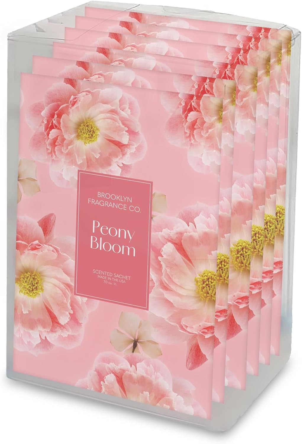Brooklyn Fragrance Co Spring Florals Sachet Bags Peony Bloom Scented Pouches 6-Pack Long-Lasting Fresh Scent