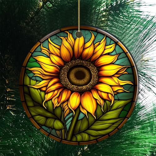Sunflower Christmas Ornament Keepsake for Newlyweds
