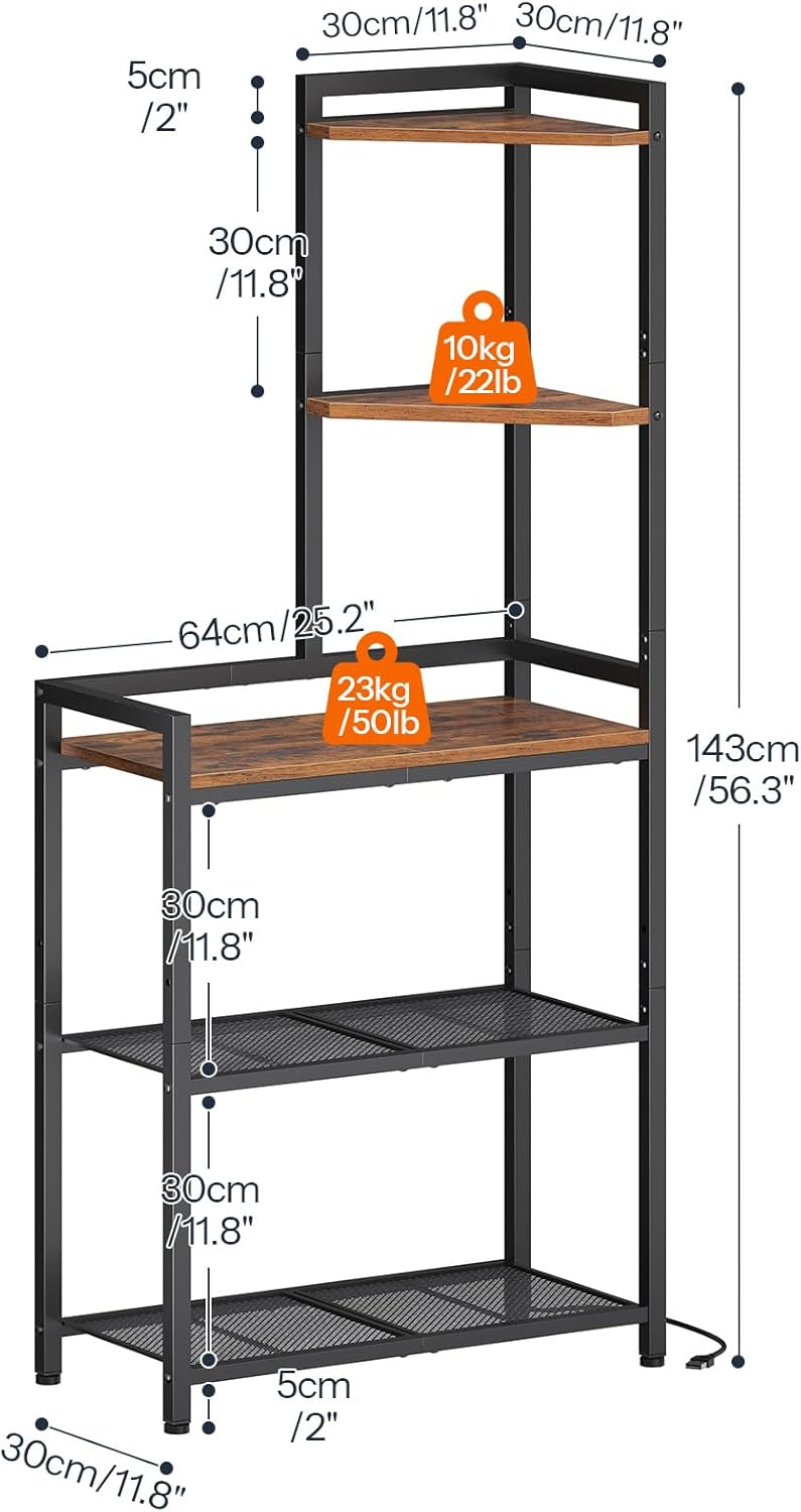 HOOBRO 5-Tier Corner Shelf with LED Light