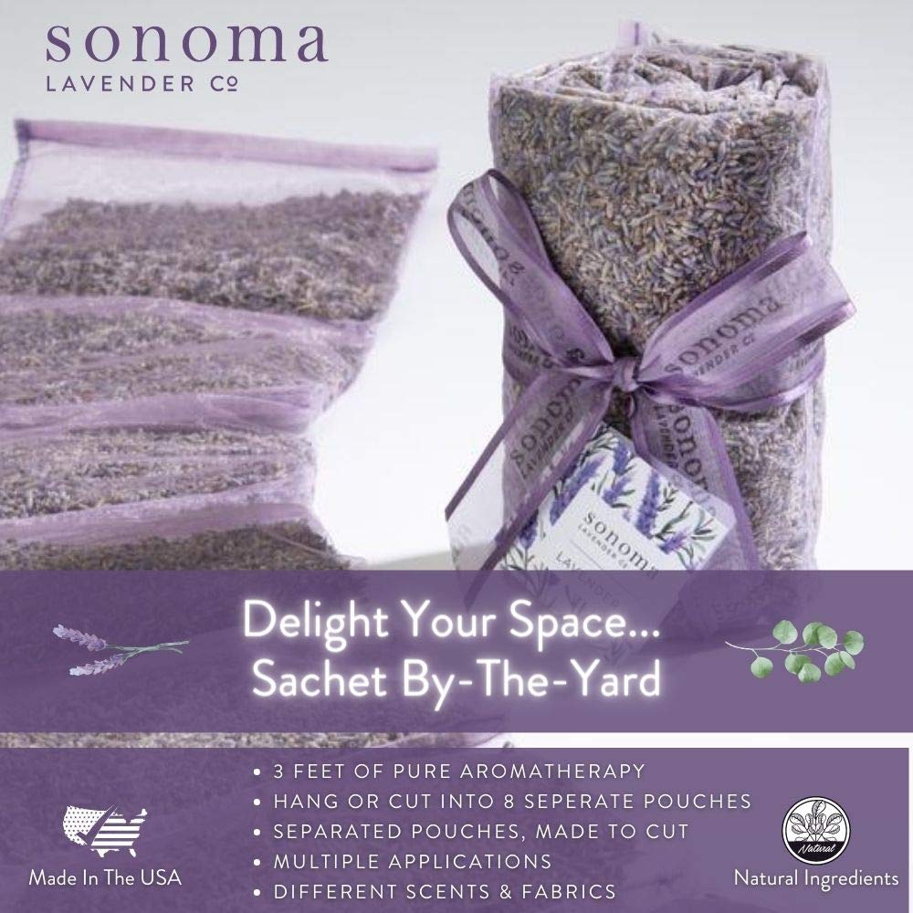 Sonoma Lavender Dried Lavender Sachets by the Yard for Drawers and Closets