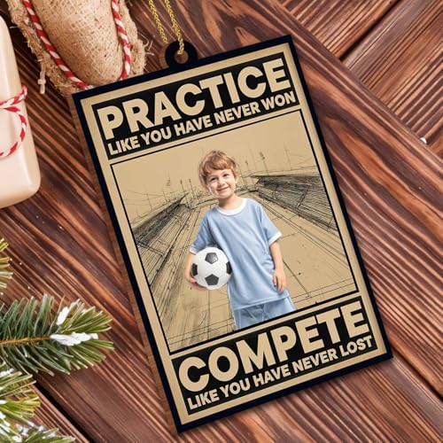Practice Like You Have Never Won Personalized Soccer Ornament