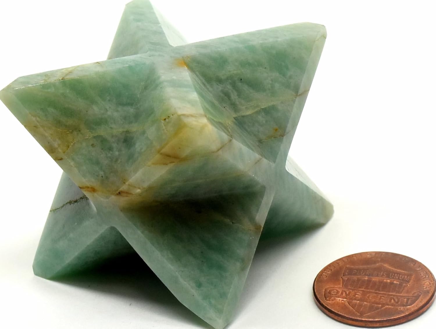 24 Bluish Green Amazonite 8 Point Merkaba Star Natural Feldspar Gemstone Crystal Collectible Specimen - India