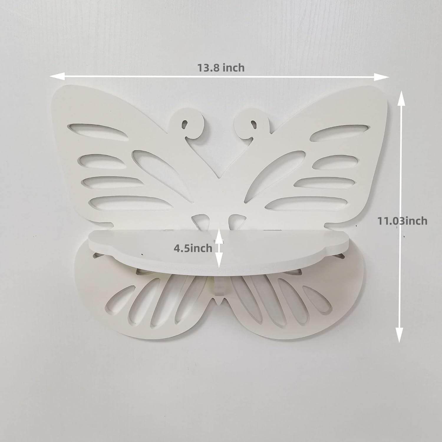 2PCS Butterfly Wall Shelf Cute Floating Storage for Kids Room and Nursery Decor