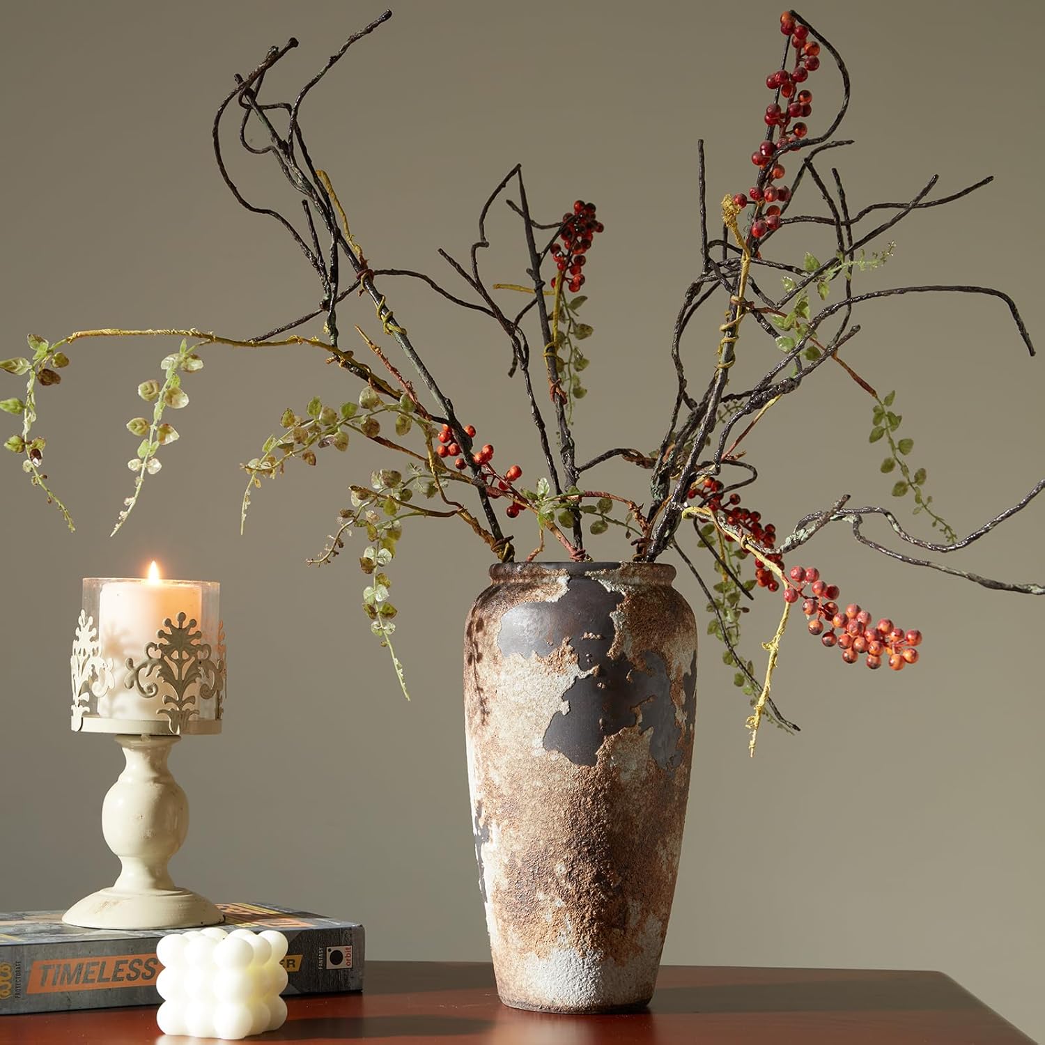 Smiletag Rustic Terracotta Vase for Home Decor