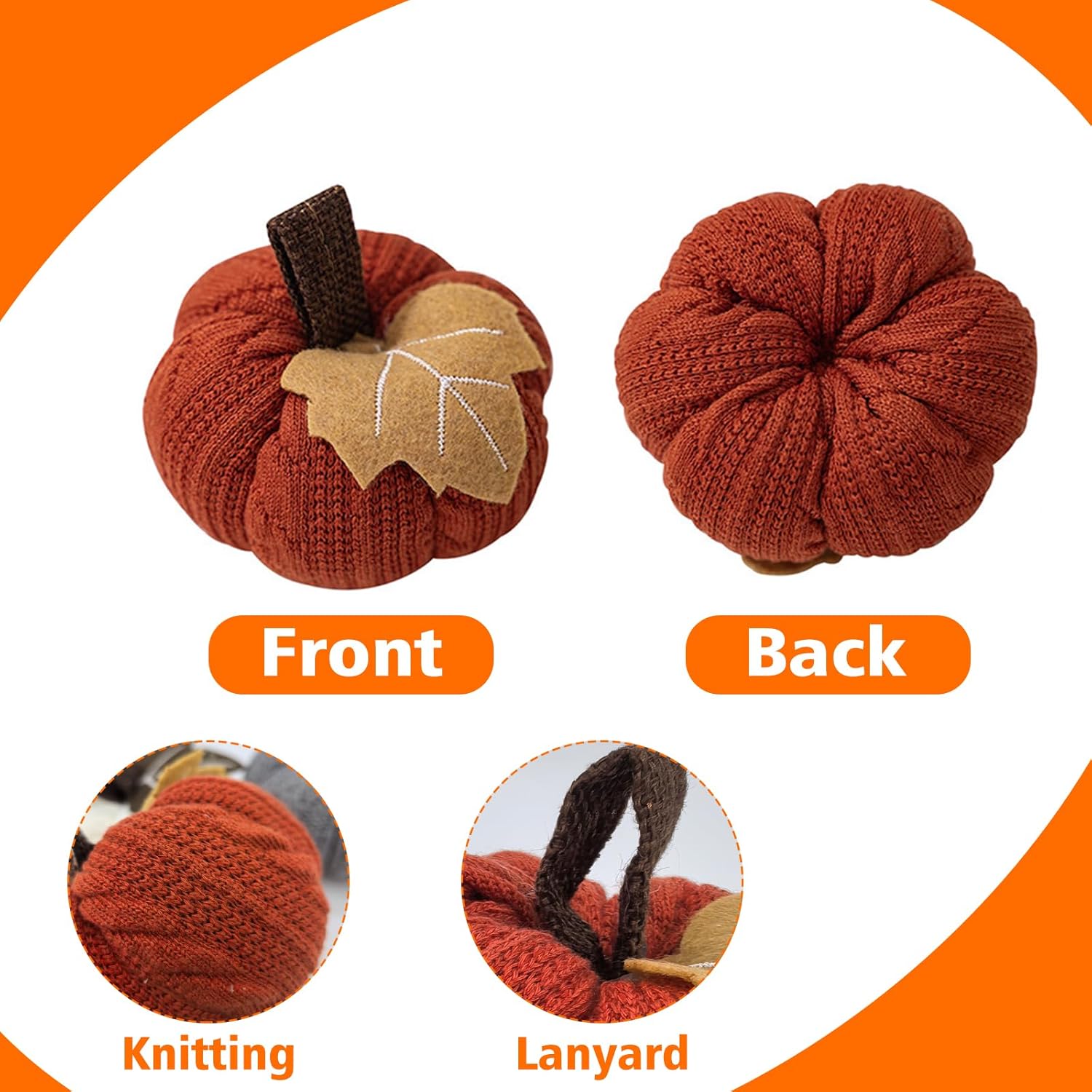 3 Pcs Fall Pumpkin Decorations for Holiday