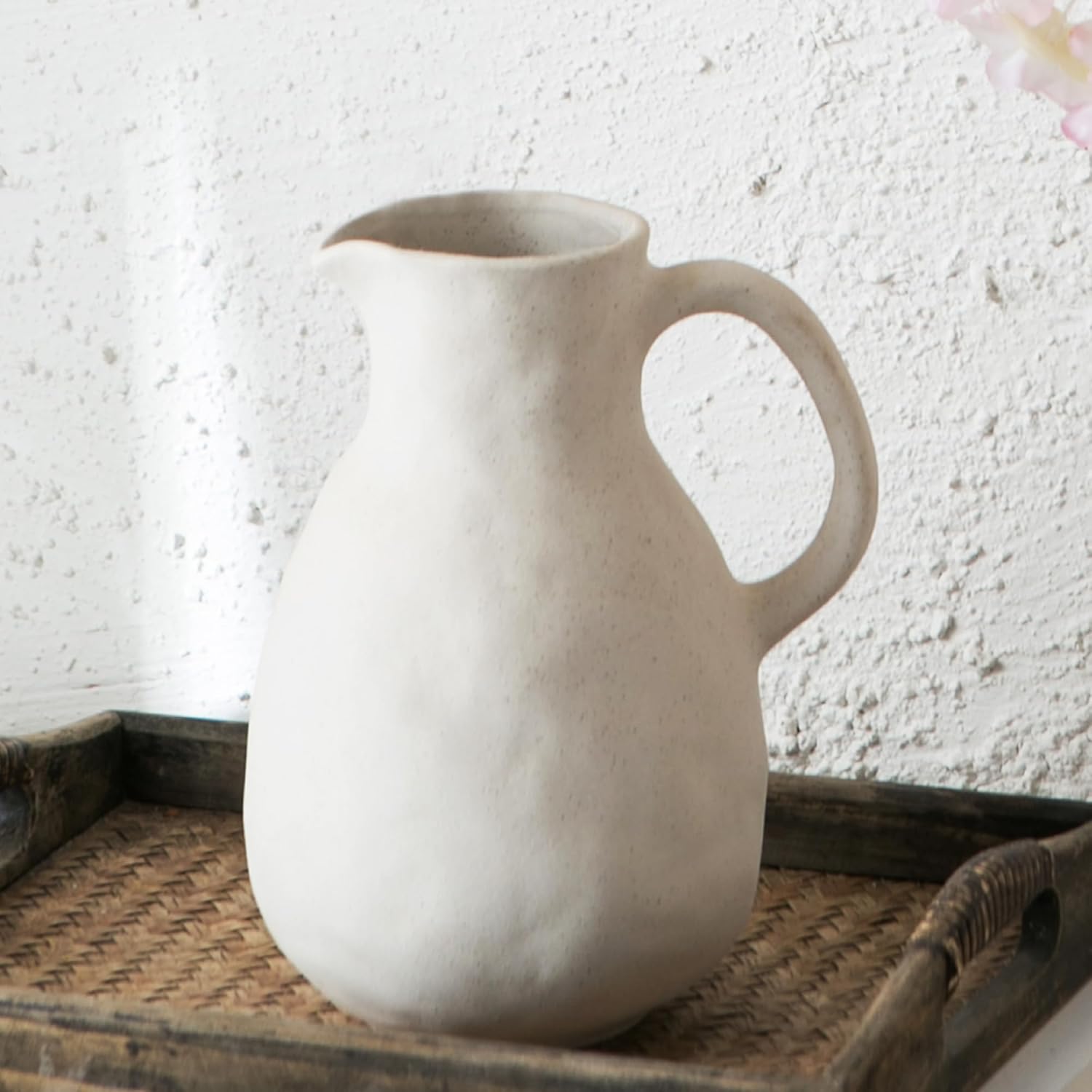Kimdio Ceramic Vase with Handle Modern Farmhouse Decor