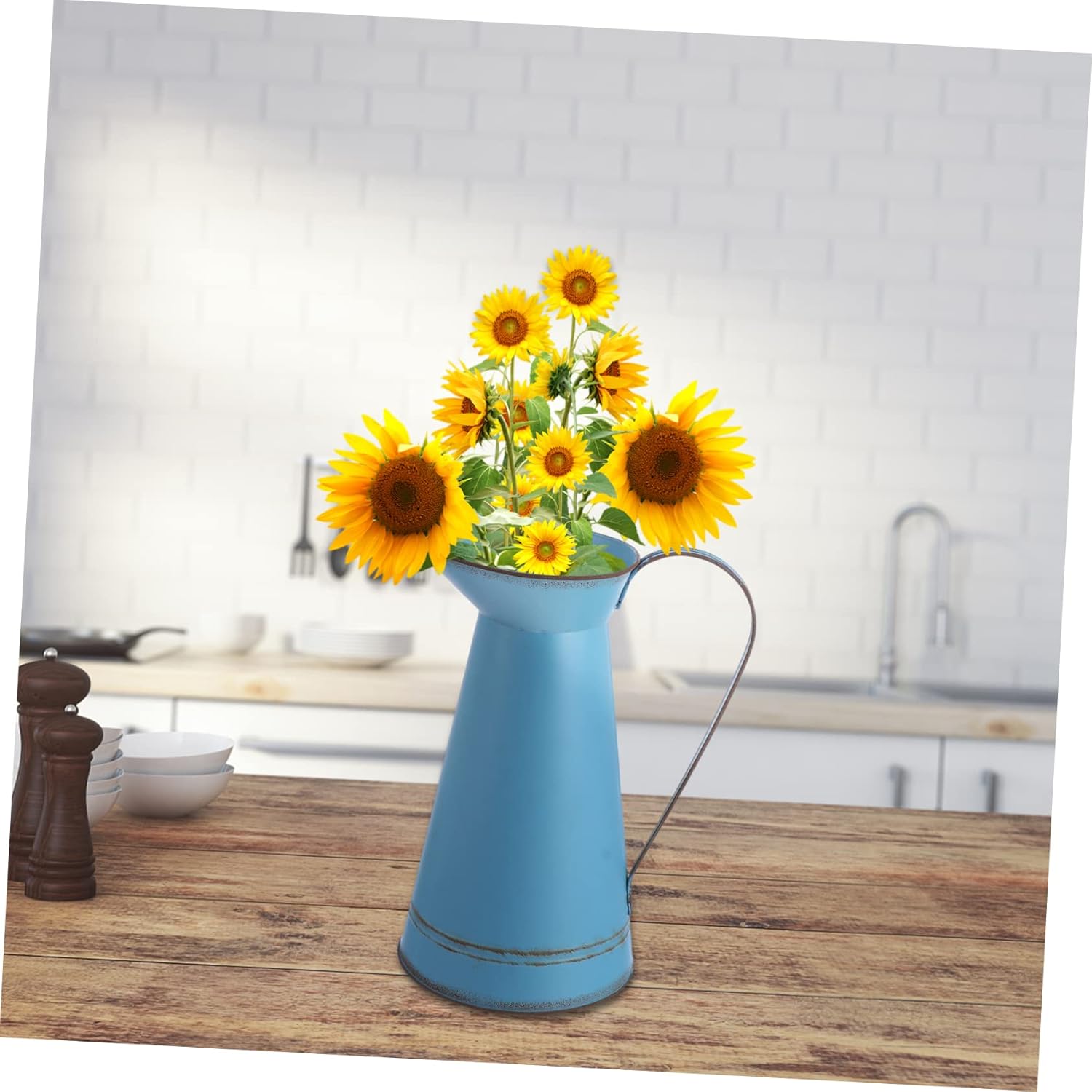 STOBAZA Multifunctional Blue Iron Bucket Vase