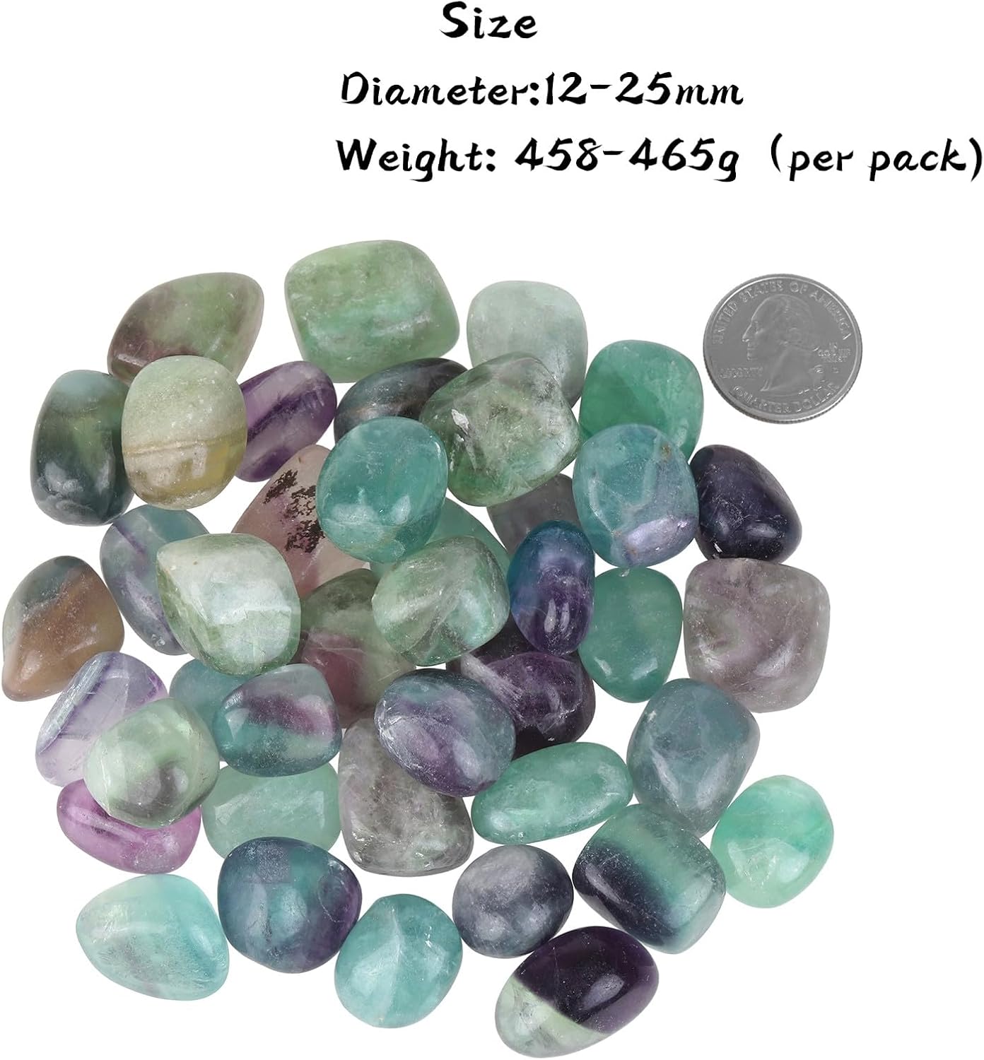 SUNYIK Pack of 2 Green Howlite Fluorite Tumbled Stones