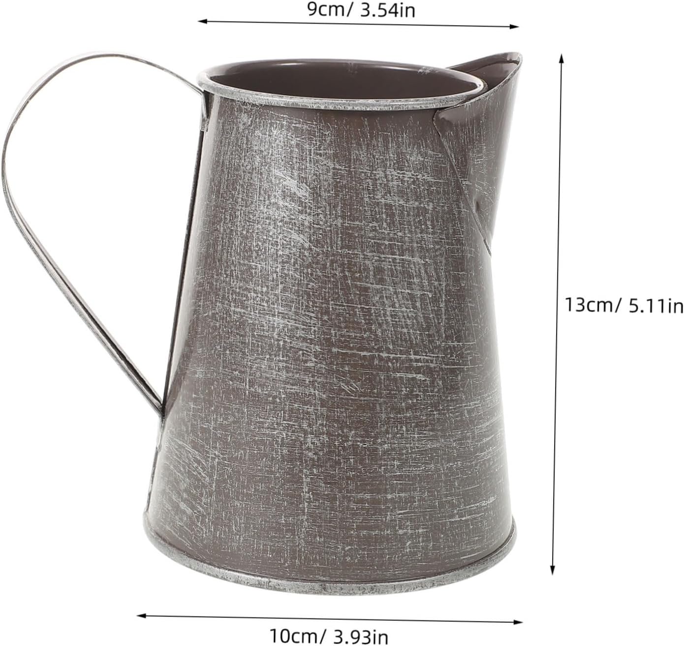 Zerodeko 2pcs Vintage Metal Jug Flower Vase for Rustic Decor