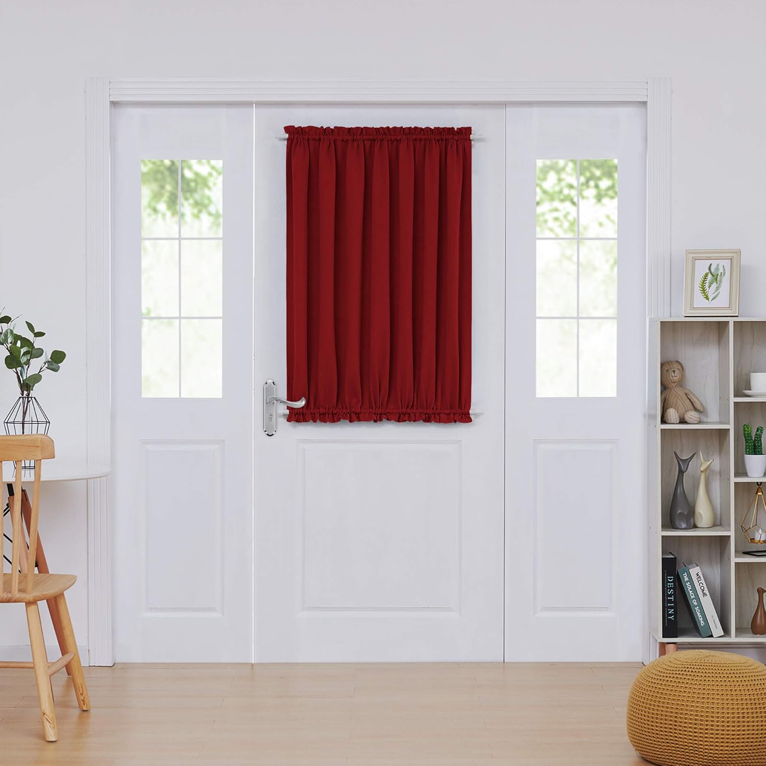 Deconovo Blackout Door Curtain - Thermal Insulated Privacy Curtain for French and Front Doors with Adjustable Tieback