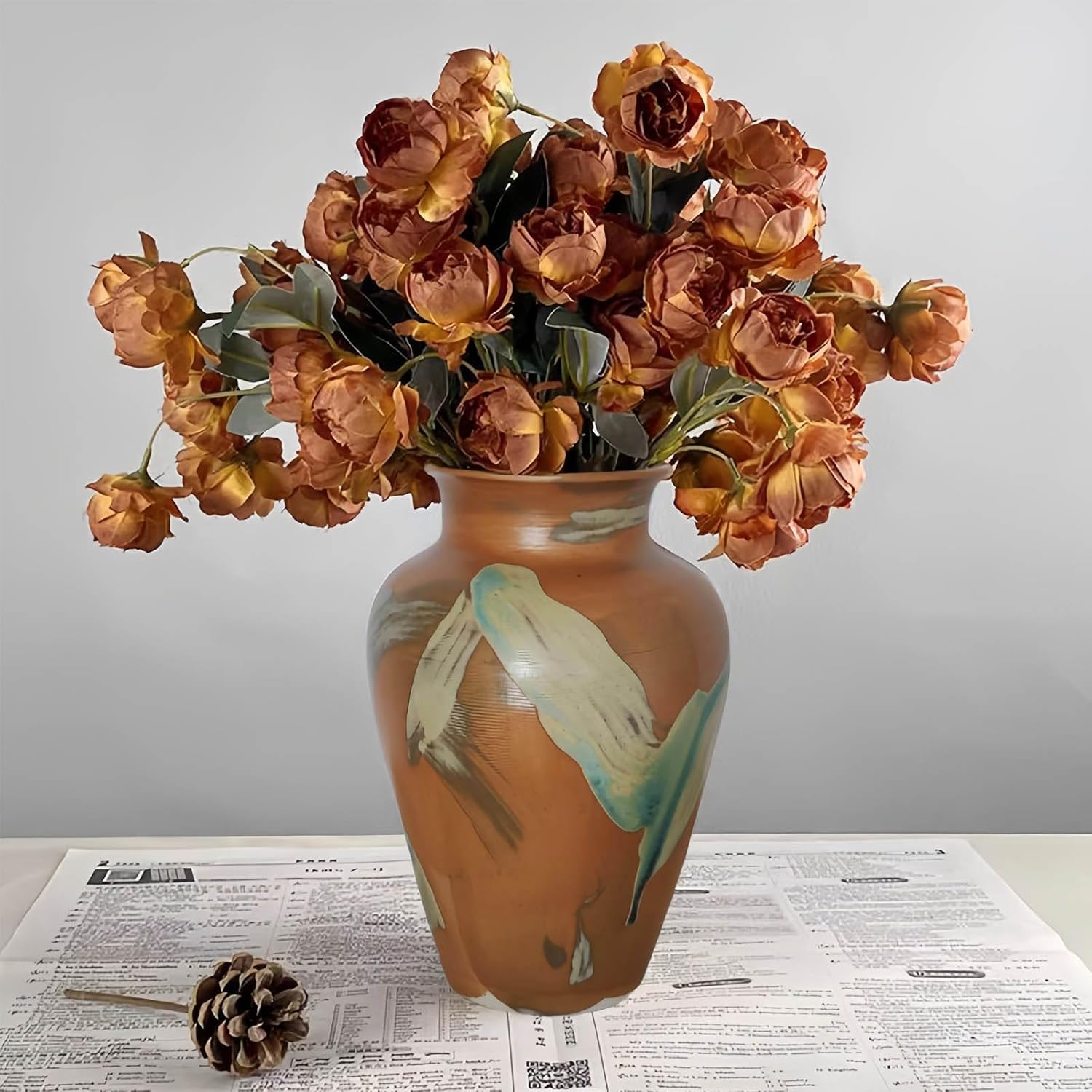 MoCuishle Terracotta Vase - 88 Green Glazed Vintage Decor