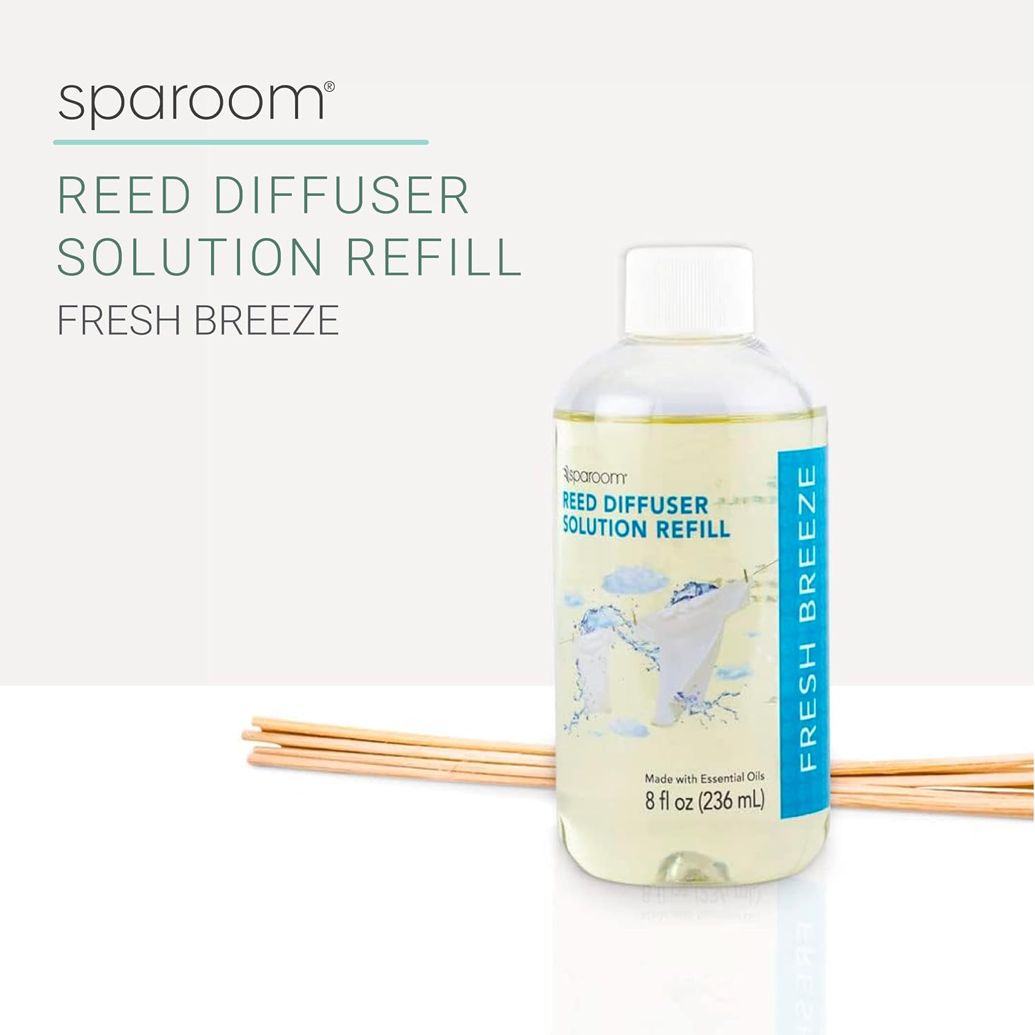 SpaRoom Reed Diffuser Oil Refill Fresh Breeze Scent 8oz
