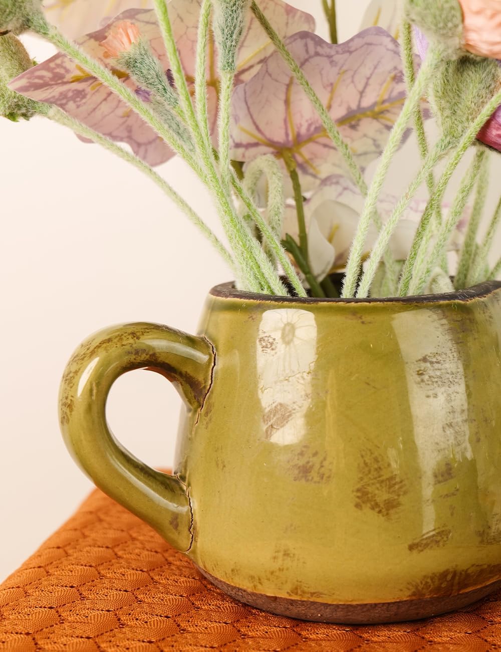 Ceramic Vase with Handle for Home Decor