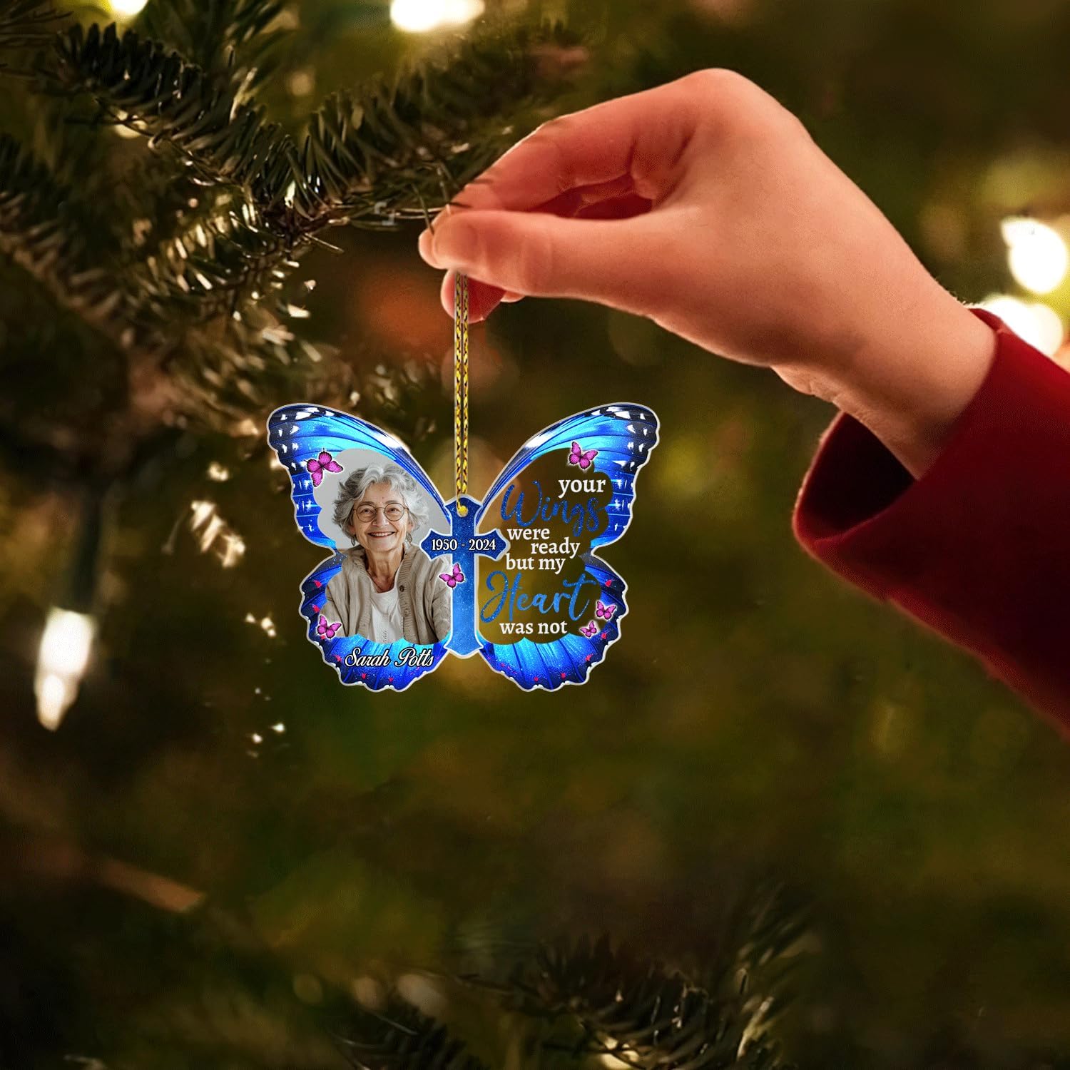 Personalized Memorial Christmas Ornament with Name and Photo