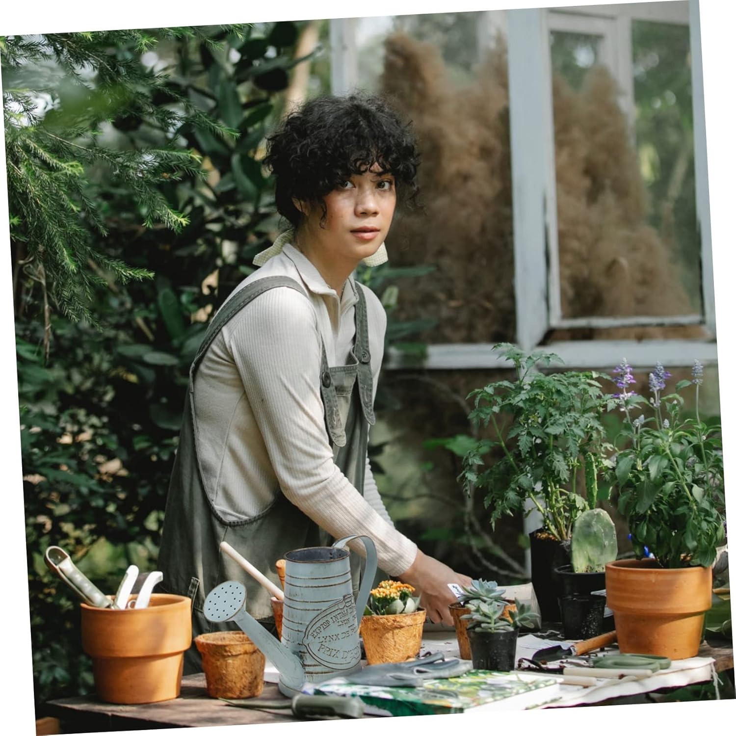 STOBAZA 1pc Antique Iron Flower Bucket Vintage Decor Vase