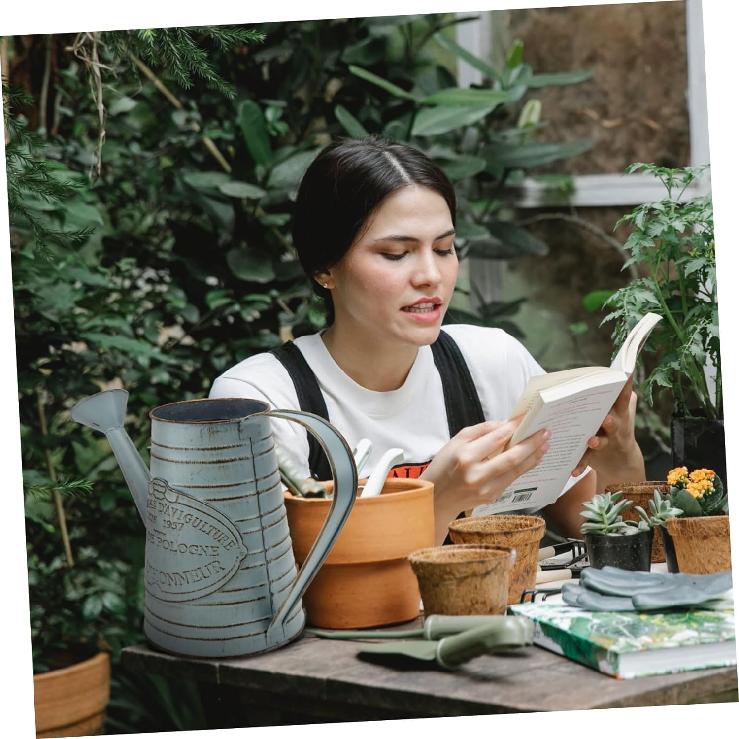 STOBAZA 1pc Antique Iron Flower Bucket Vintage Decor Vase