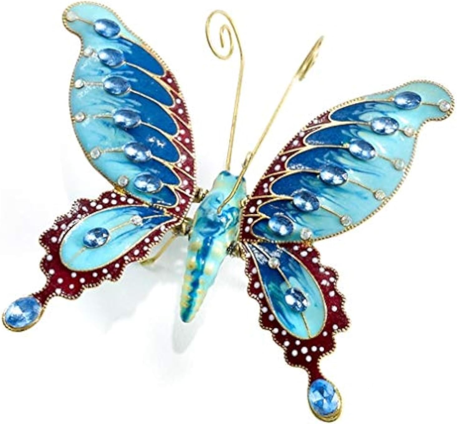 Handmade Enamel Blue Butterfly Hanging Ornament